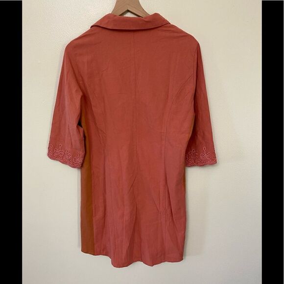 Soft Surroundings Button Front 3/4 Sleeve Dress - Picture 4 of 9